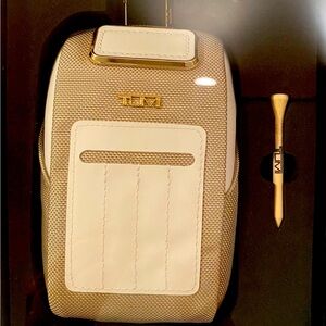 NEW - TUMI Tan and White Golf Pouch